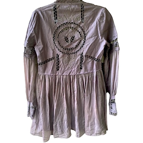 Free People In Dreamland Mini Dress in Wood Ash. Size XS. NWOT - Picture 10 of 12